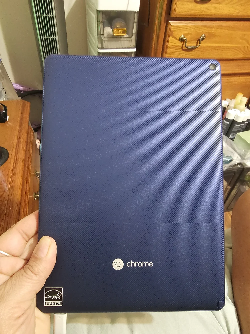 Acer Black Tablet with Bright Blue Home Screen